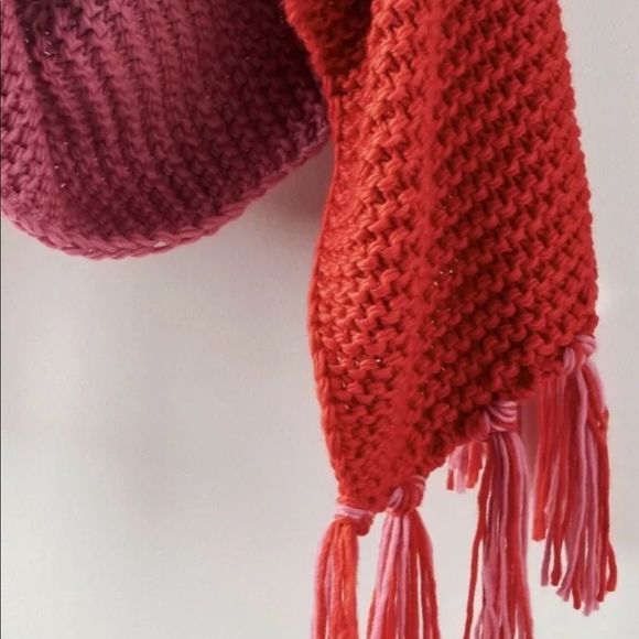 Anthropologie Scarf Wrap Colorblock Cozy Fringed - Picture 2 of 4